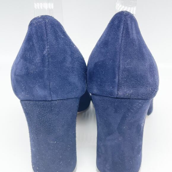 Stuart Weitzman Women's Curveblock 85 Pump Nice Blue Size 5 B - Picture 13 of 15